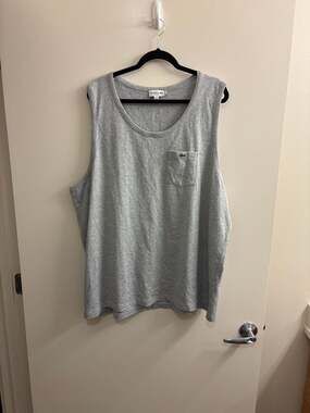 Lacoste Regular Fit Grey Heather Pocket Tank Top US 4XL